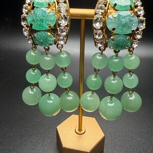 Catwalk Jon Jade and glass Green Dangle Earrings